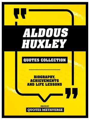cover image of Aldous Huxley--Quotes Collection